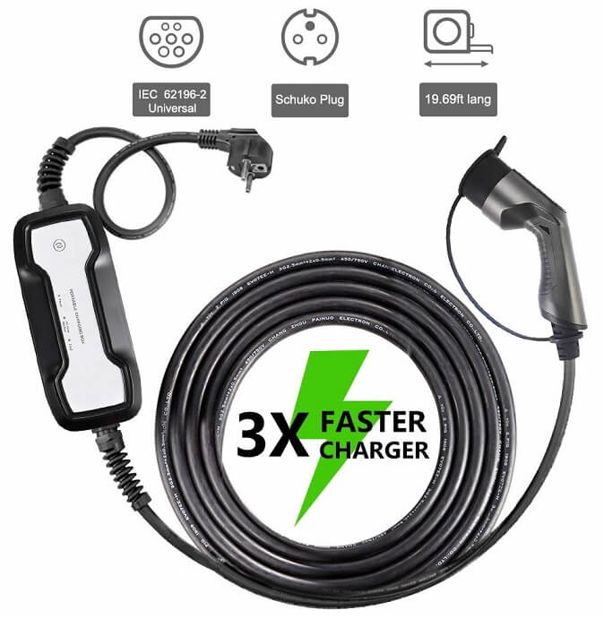 Morec portable ev charger cable shuko